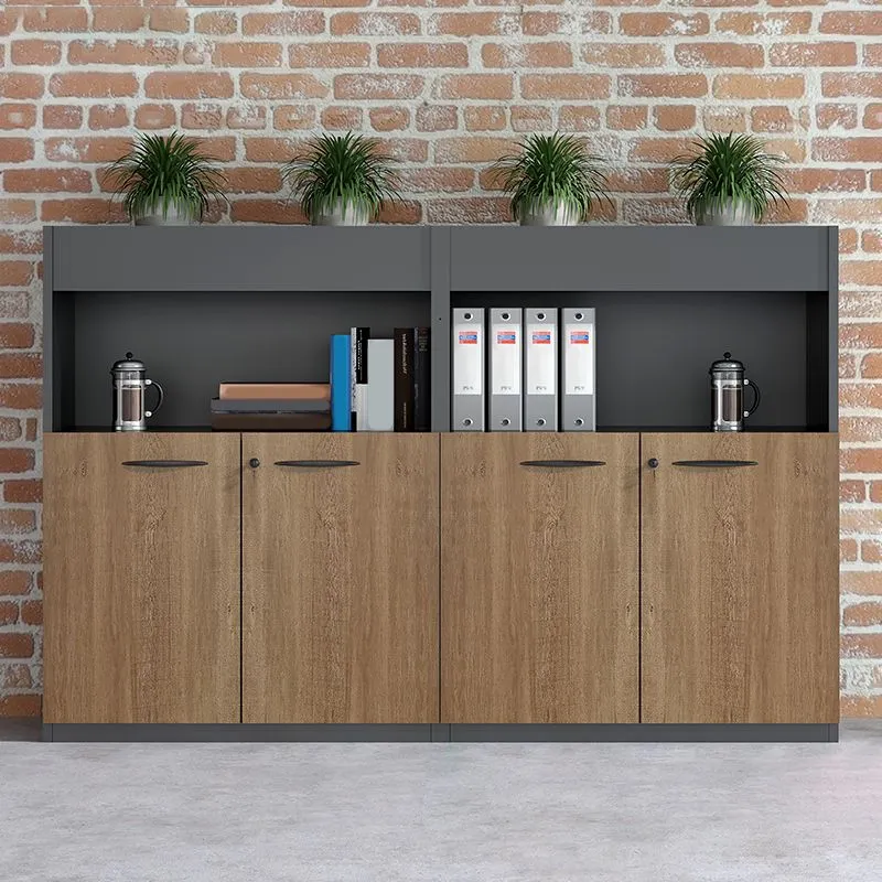 Classeur latéral moderne en bois avec rangement verrouillable Clearhalo