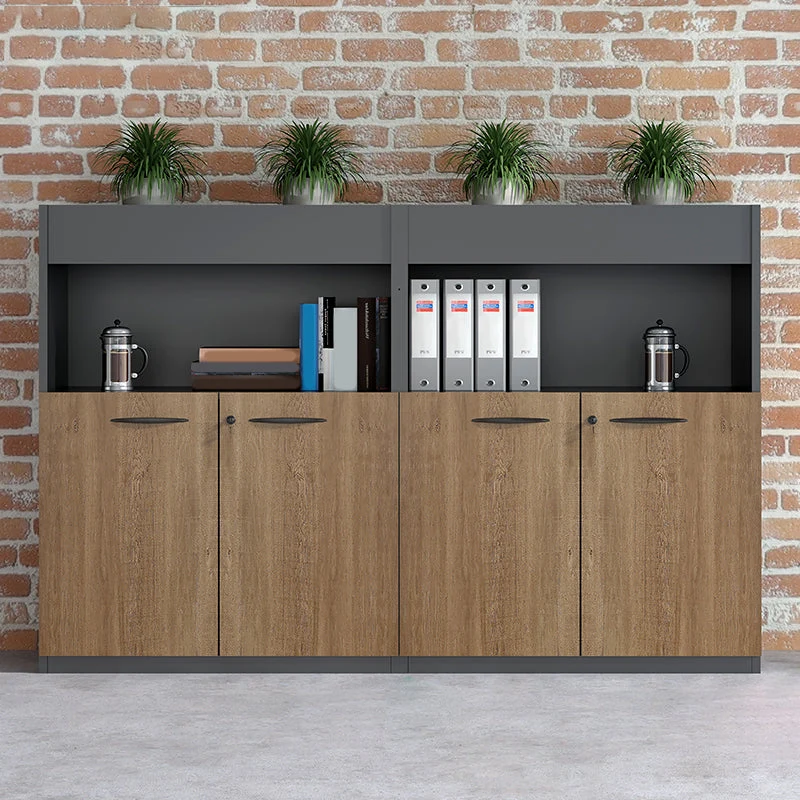 Classeur latéral moderne en bois avec rangement verrouillable Clearhalo