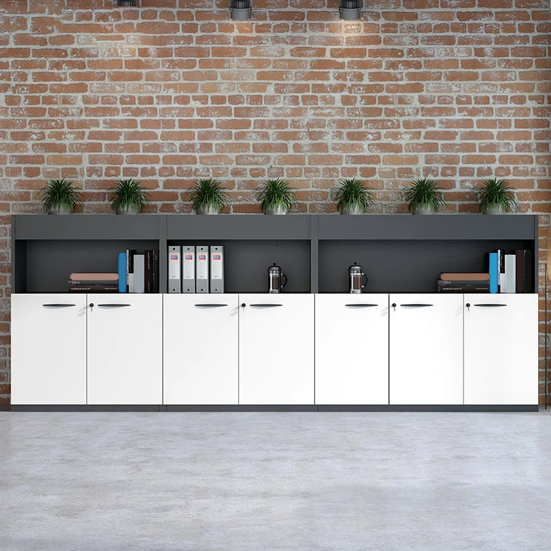 Classeur latéral moderne en bois avec rangement verrouillable Clearhalo