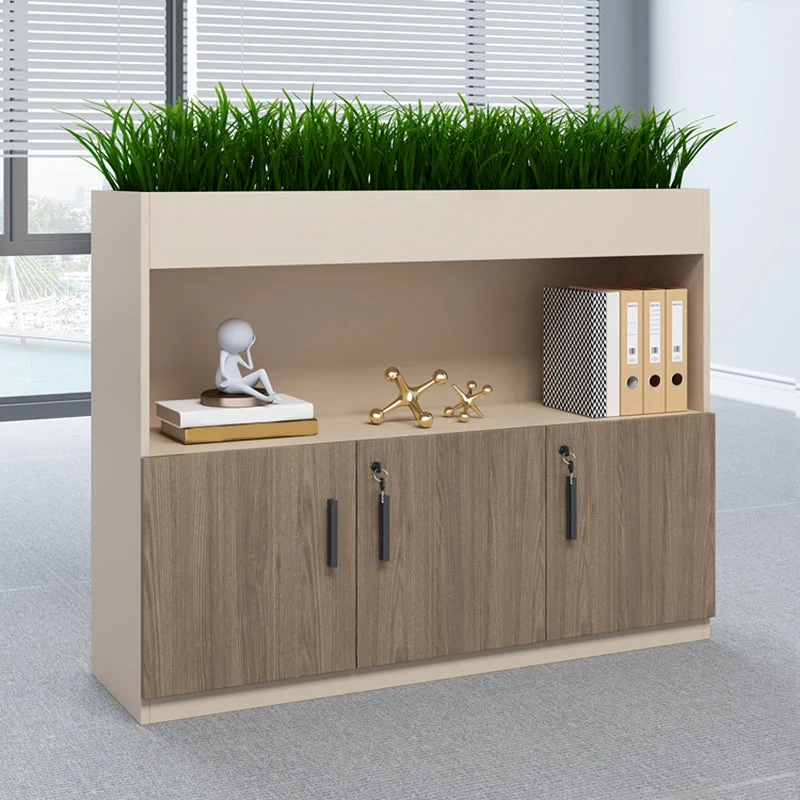 Classeur latéral moderne en bois avec rangement verrouillable Clearhalo