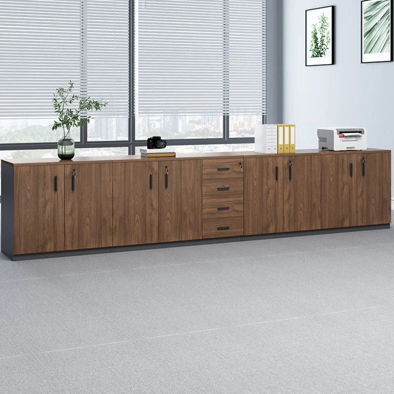 Classeur latéral moderne en bois d'ingénierie avec serrure et rangement Clearhalo