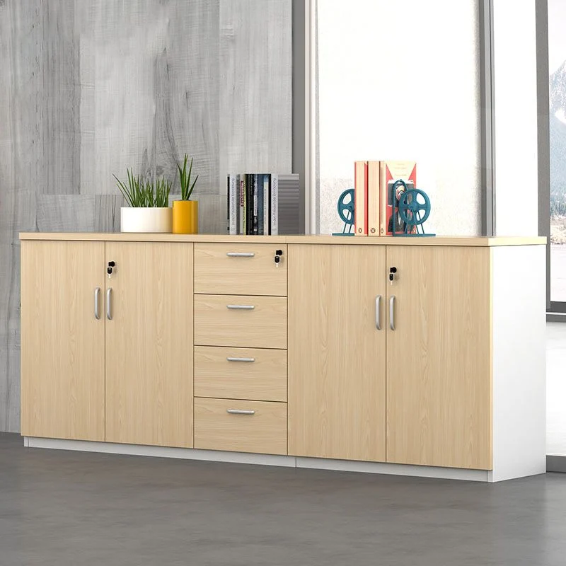 Classeur latéral moderne en bois massif avec étagères de rangement Clearhalo