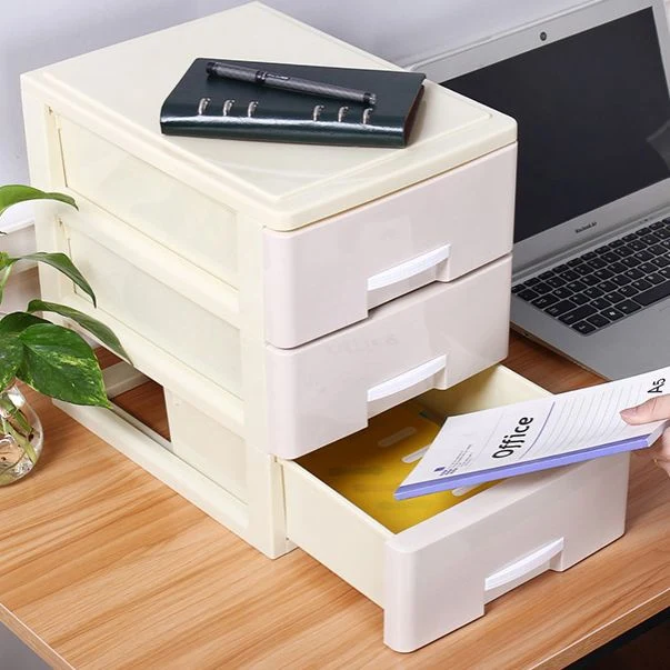 Classeur latéral moderne à tiroirs, classeur en plastique pour la maison ou le bureau Clearhalo