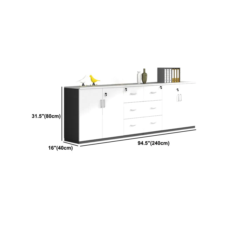 Classeur latéral de style moderne, classeur en bois avec serrure et rangement Clearhalo