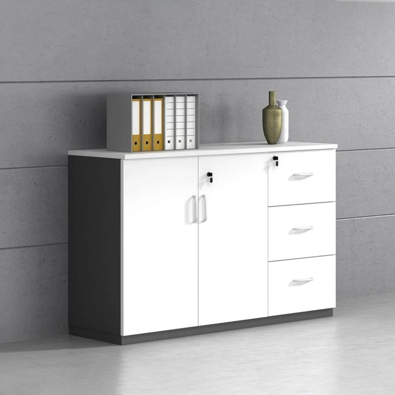 Classeur latéral de style moderne, classeur en bois avec serrure et rangement Clearhalo