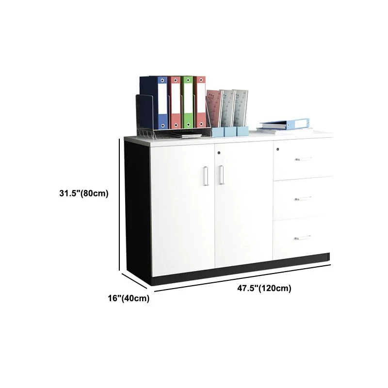 Classeur latéral de style moderne, classeur en bois avec serrure et rangement Clearhalo
