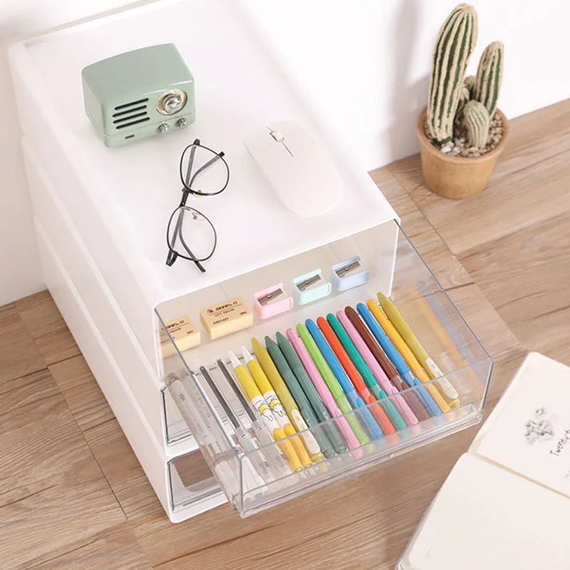 Classeur latéral à tiroirs transparents, classeur Simple en plastique Clearhalo