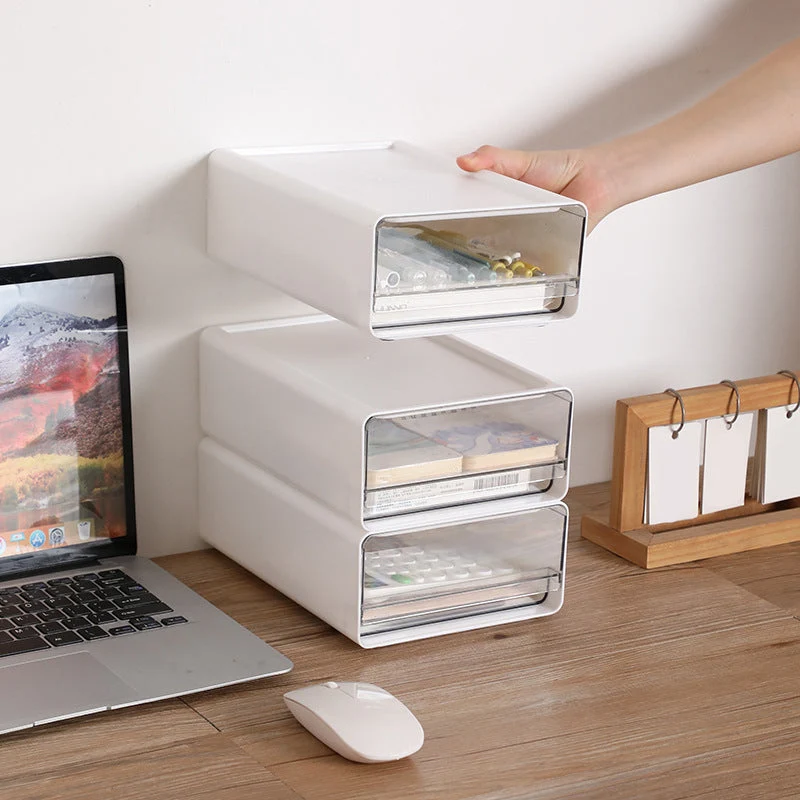 Classeur latéral à tiroirs transparents, classeur Simple en plastique Clearhalo