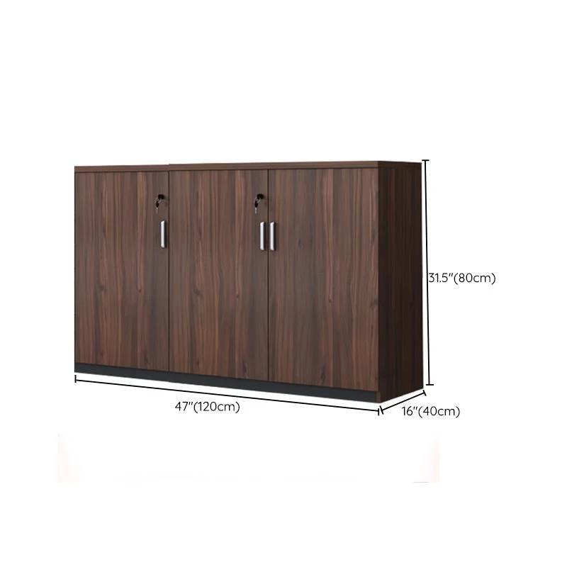 Classeur latéral traditionnel avec serrure à clé, cadre en bois, classeur latéral pour le bureau Clearhalo