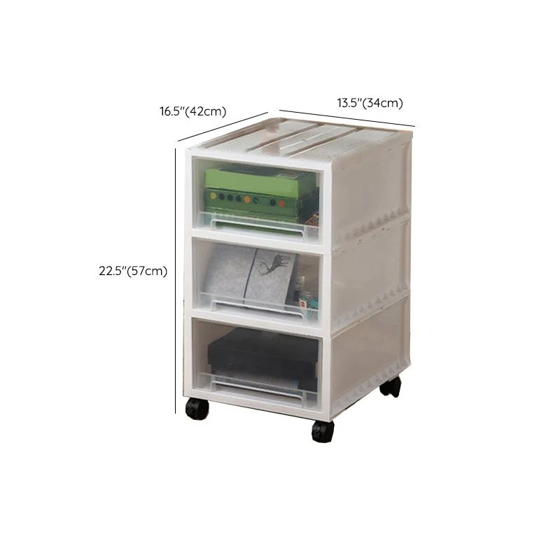 Classeur mobile en plastique moderne de stockage de tiroirs de classeur pour le bureau Clearhalo