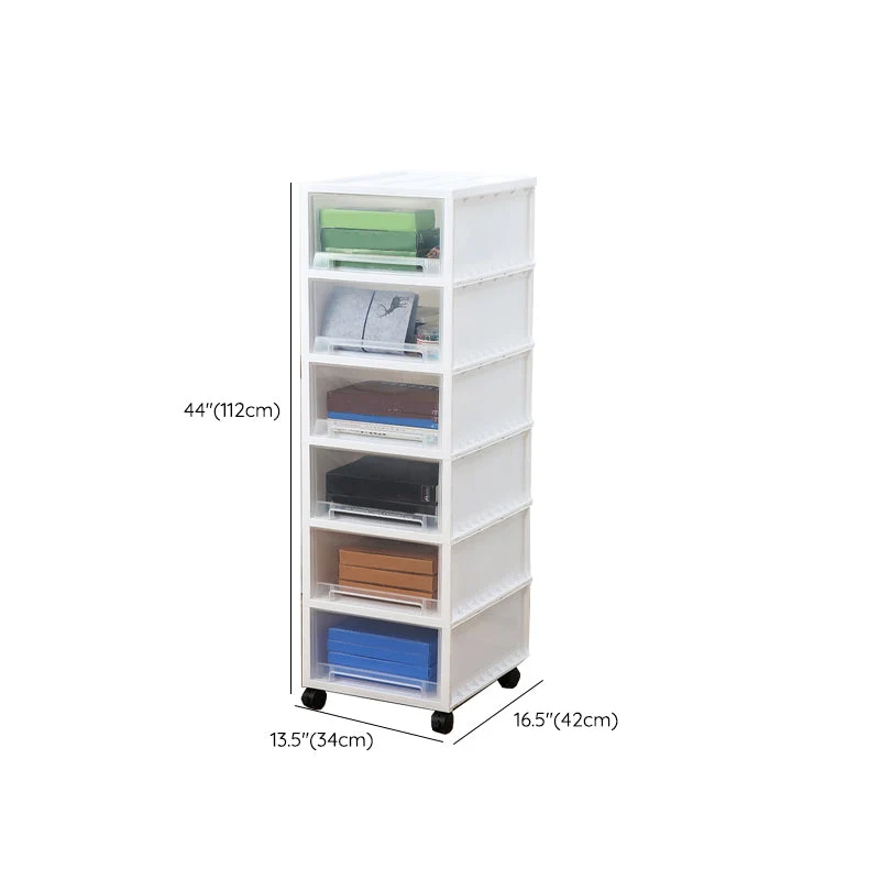 Classeur mobile en plastique moderne de stockage de tiroirs de classeur pour le bureau Clearhalo