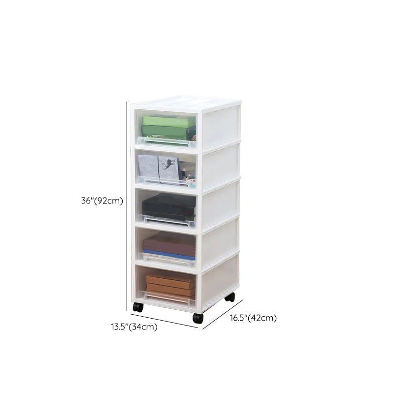 Classeur mobile en plastique moderne de stockage de tiroirs de classeur pour le bureau Clearhalo
