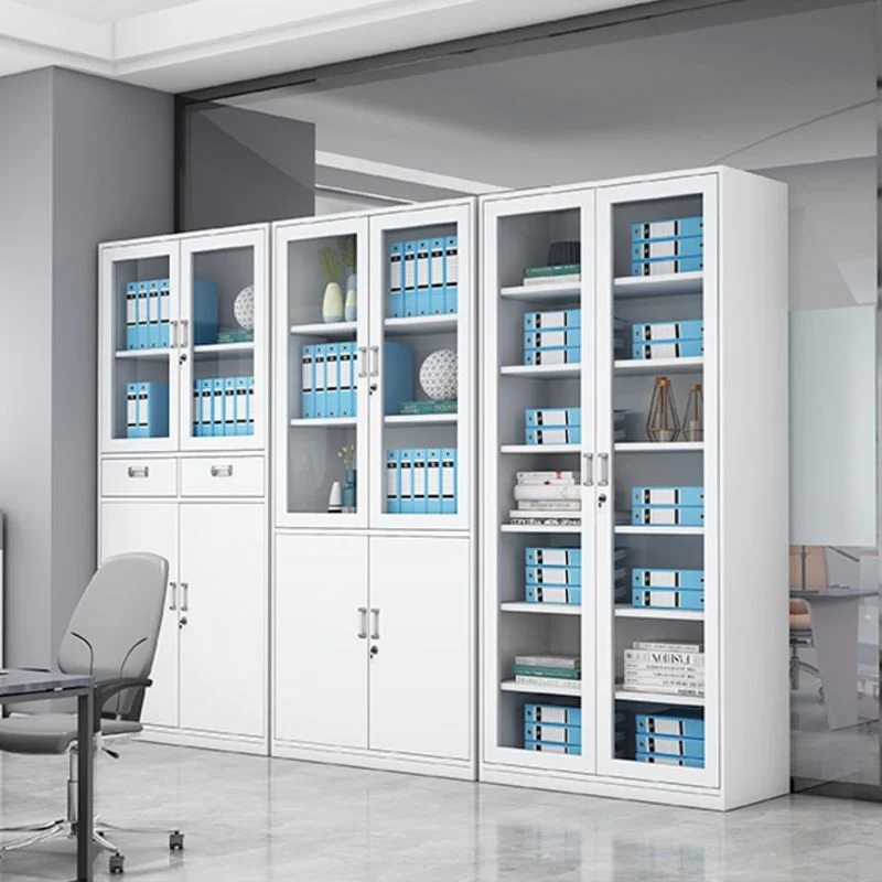 Classeur moderne en acier, étagères de rangement réglables et armoire à tiroirs verrouillables Clearhalo