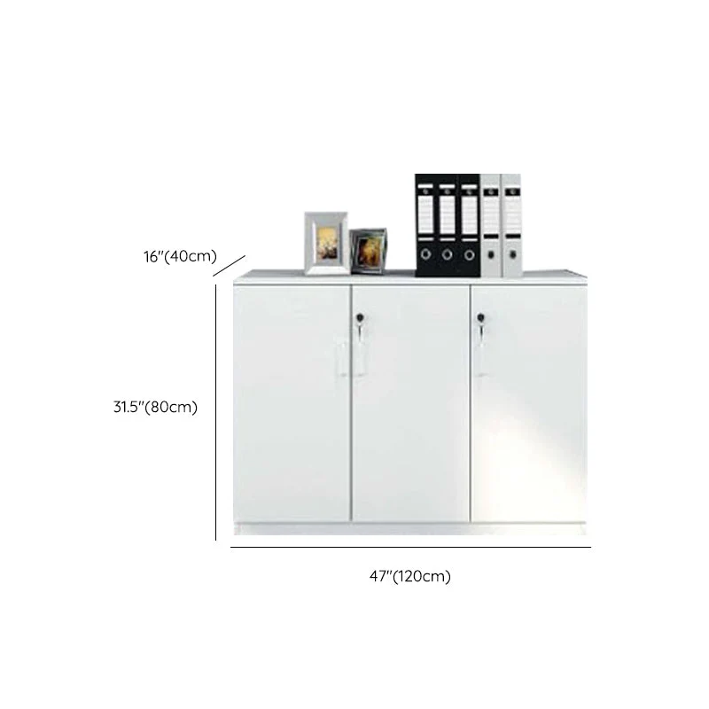 Classeur moderne avec cadre en bois blanc, classeur latéral de rangement Clearhalo
