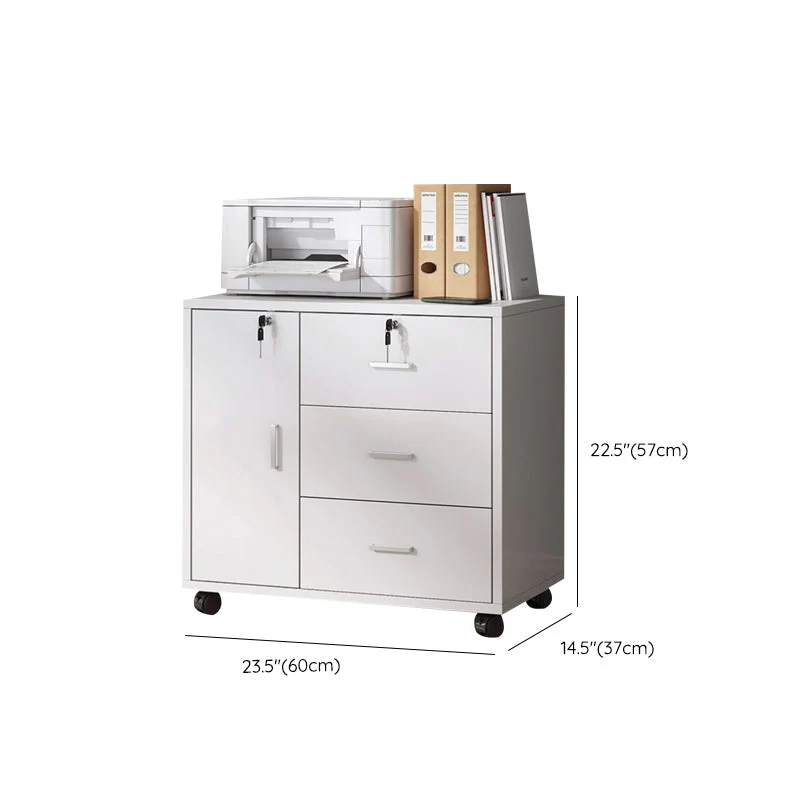 Classeur moderne avec cadre en bois, classeur de stockage avec serrure pour le bureau Clearhalo