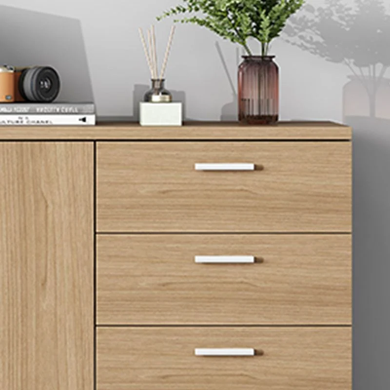 Classeur moderne en bois d'ingénierie marron avec rangement à serrure pour le bureau à domicile Clearhalo
