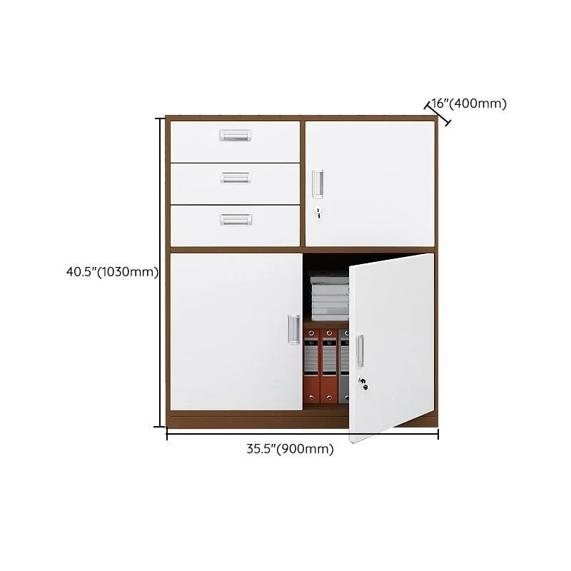 Classeur moderne en métal avec rangement à serrure pour la maison et le bureau Clearhalo