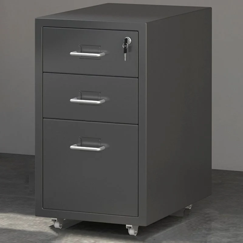 Classeur moderne en métal de couleur unie, classeur de bureau à domicile sur roulettes Clearhalo
