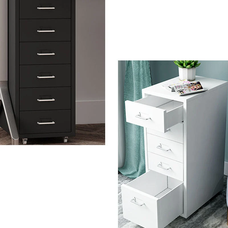 Classeur moderne en métal de couleur unie, classeur de bureau à domicile sur roulettes Clearhalo
