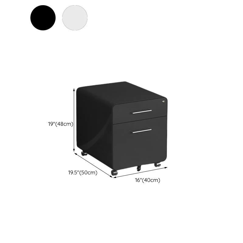 Classeur moderne en métal à 3 tiroirs verrouillables avec roulettes pour le bureau à domicile Clearhalo