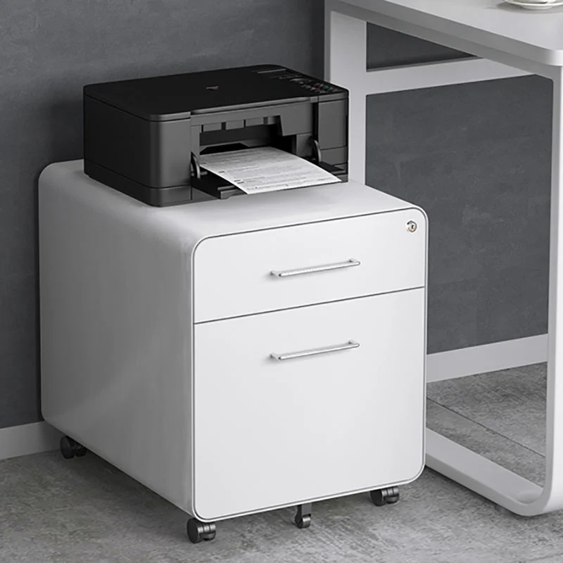 Classeur moderne en métal à 3 tiroirs verrouillables avec roulettes pour le bureau à domicile Clearhalo