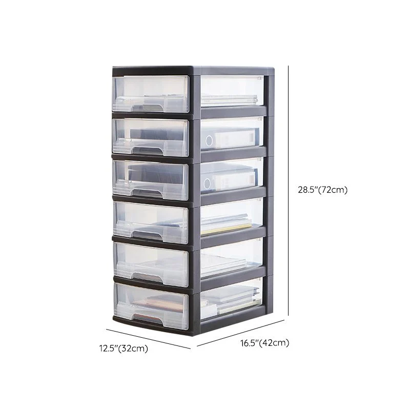 Classeur moderne en plastique noir avec tiroirs pour la maison et le bureau Clearhalo