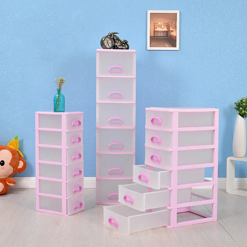 Classeur moderne de tiroirs en plastique d'armoire pour le bureau à domicile Clearhalo