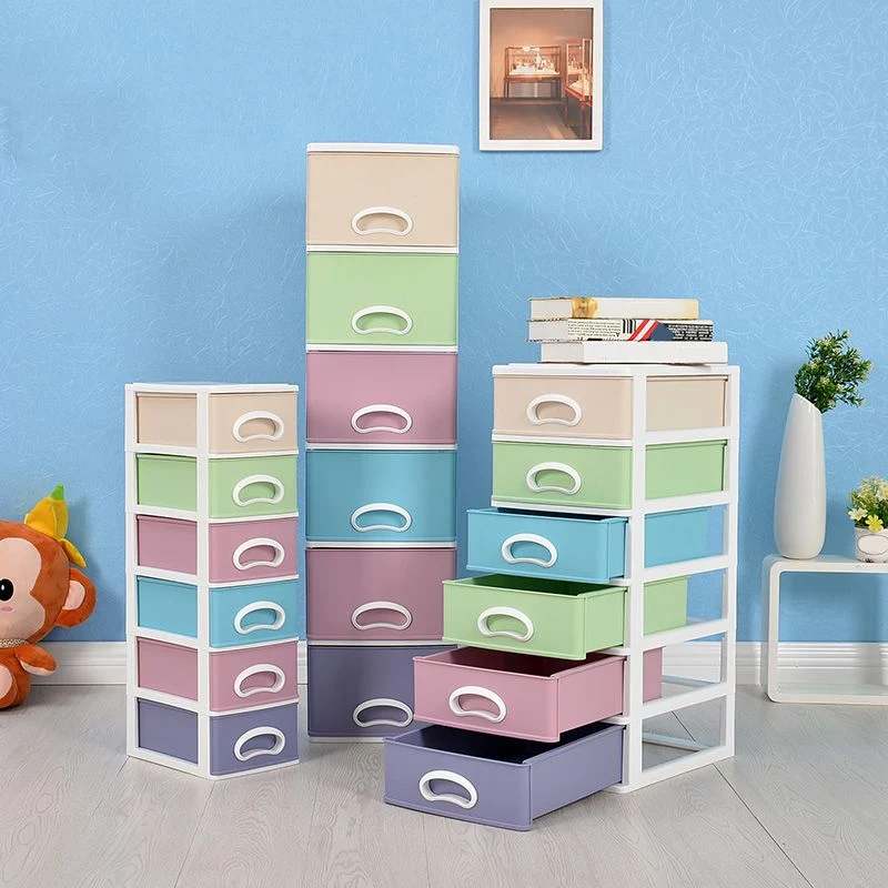 Classeur moderne de tiroirs en plastique d'armoire pour le bureau à domicile Clearhalo