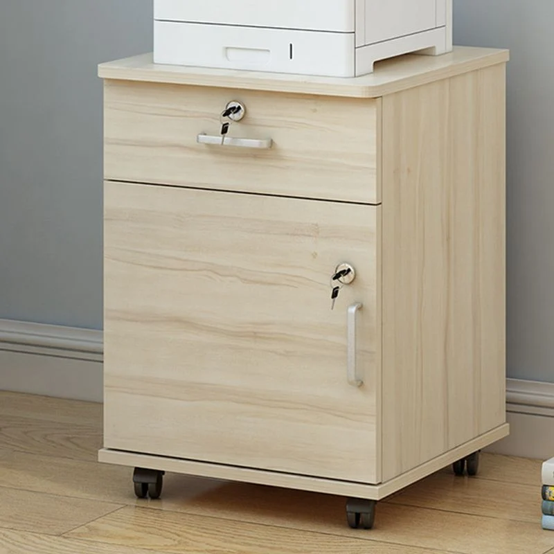 Classeur moderne à tiroirs verrouillables en bois avec roulettes pour bureau Clearhalo
