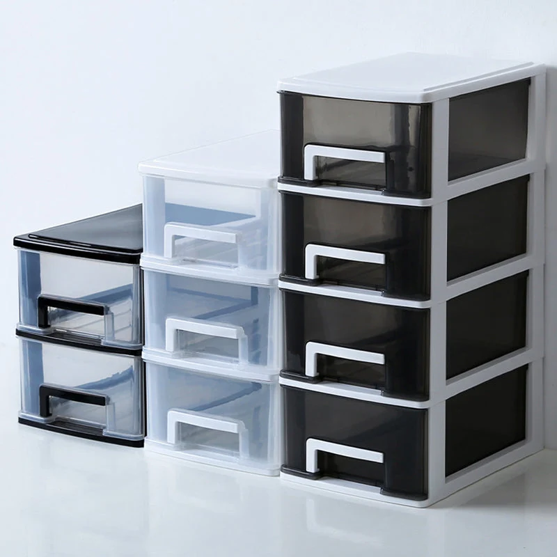Classeur moderne vertical à tiroirs, classeur en plastique pour la maison ou le bureau Clearhalo