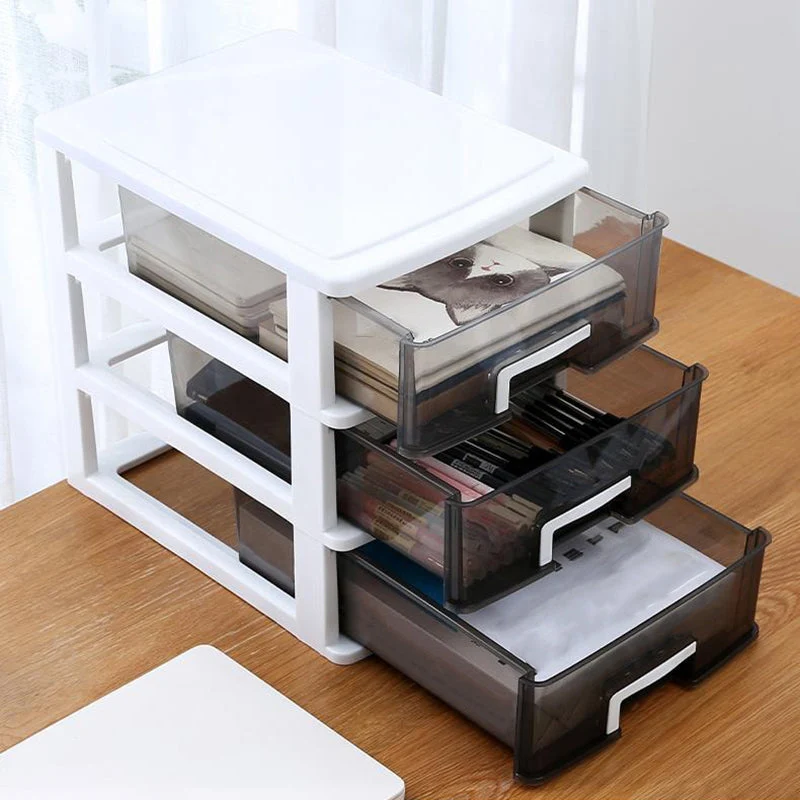 Classeur moderne vertical à tiroirs, classeur en plastique pour la maison ou le bureau Clearhalo