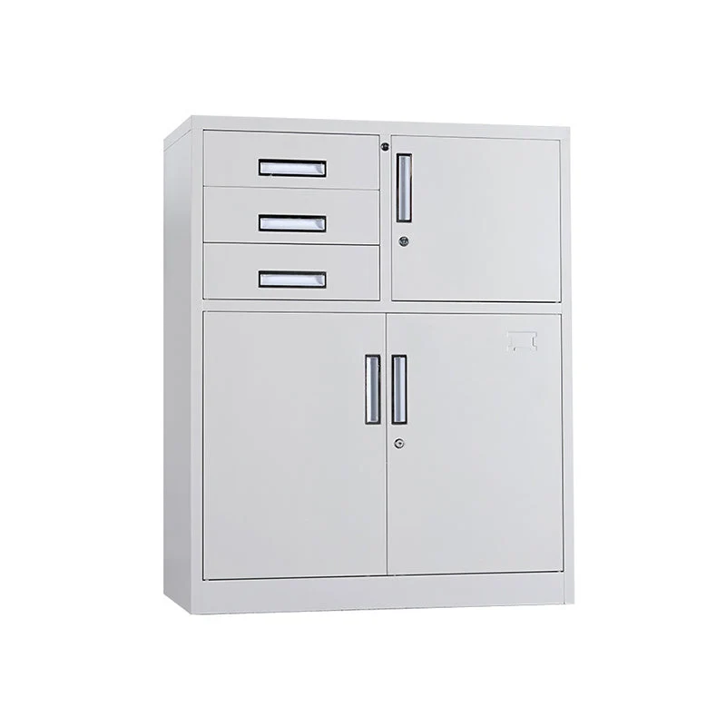 Classeur en métal gris clair, tiroirs à verrouillage vertical, classeur pour bureau Clearhalo