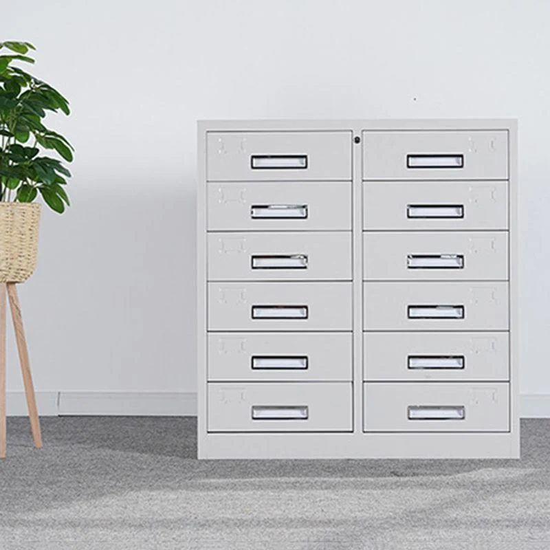 Classeur en métal gris clair, tiroirs à verrouillage vertical, classeur pour bureau Clearhalo