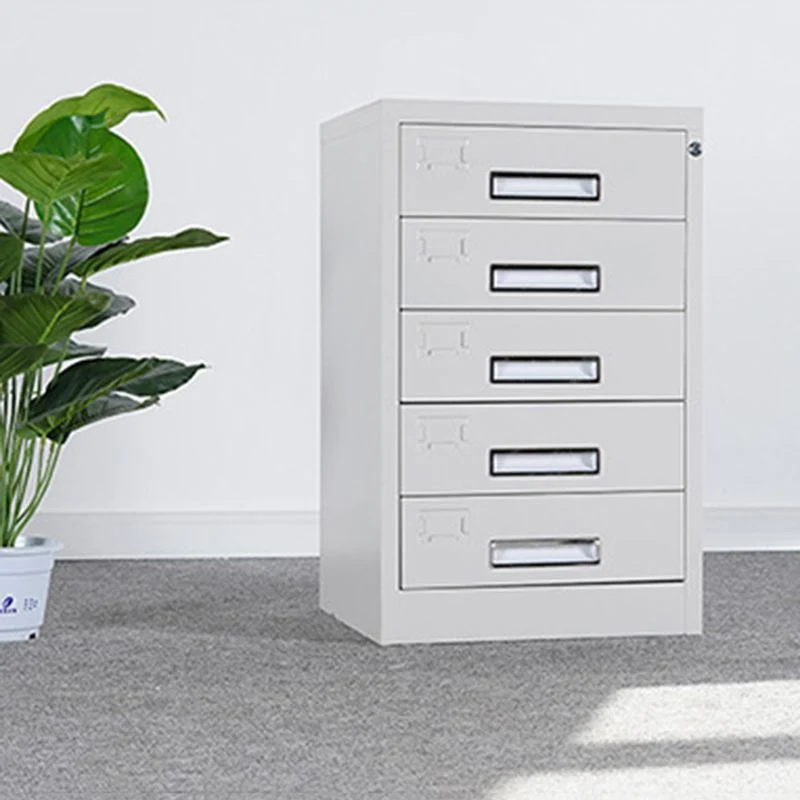 Classeur en métal gris clair, tiroirs à verrouillage vertical, classeur pour bureau Clearhalo