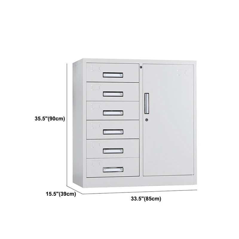 Classeur en métal gris clair, tiroirs à verrouillage vertical, classeur pour bureau Clearhalo