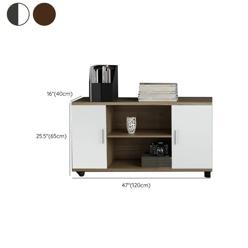 Classeur nordique avec cadre en bois, classeur latéral de rangement Clearhalo