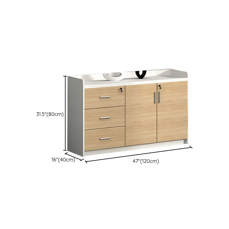 Classeur nordique moderne en bois avec tiroirs à panneaux contrastés Clearhalo