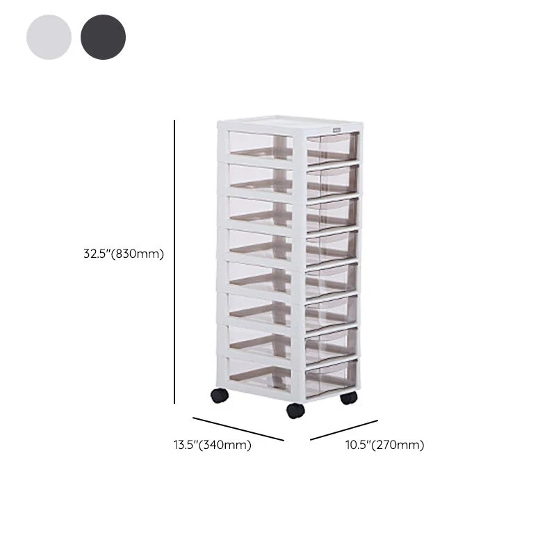 Classeur en plastique moderne, classeur en acrylique à plusieurs tiroirs avec roulettes Clearhalo