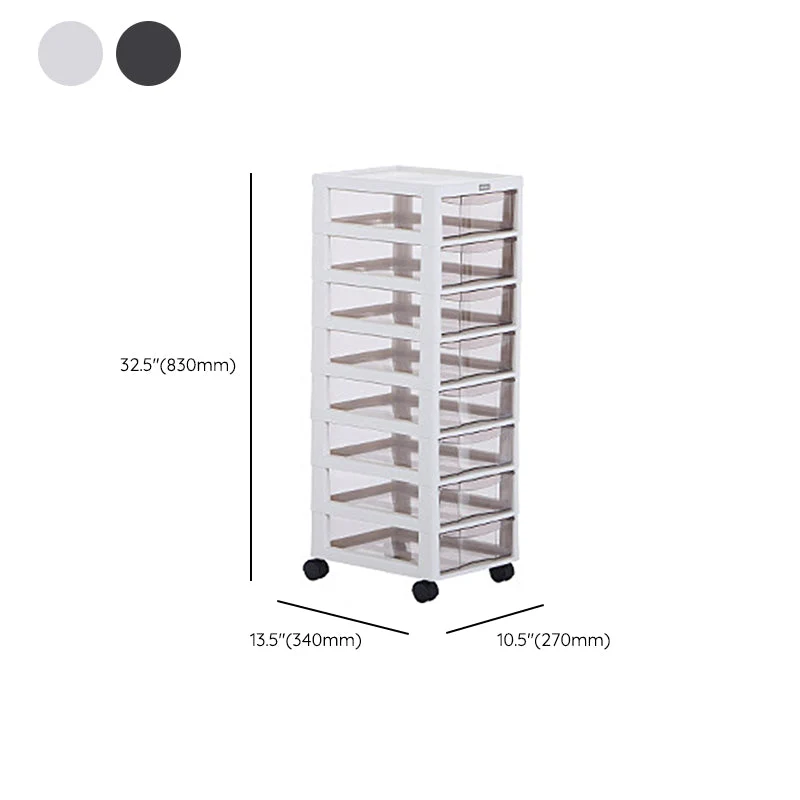 Classeur en plastique moderne, classeur en acrylique à plusieurs tiroirs avec roulettes Clearhalo