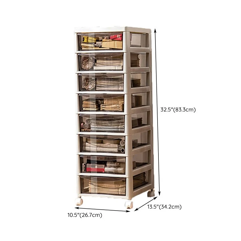 Classeur en plastique moderne de stockage de tiroirs de classeur pour le bureau Clearhalo