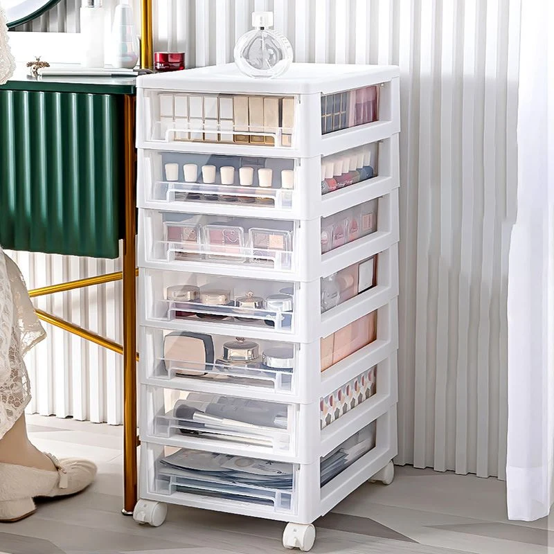 Classeur en plastique moderne à tiroirs, classeur avec roulettes Clearhalo