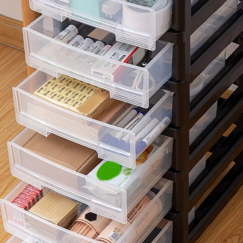 Classeur en plastique moderne à tiroirs, classeur de rangement pour le bureau Clearhalo