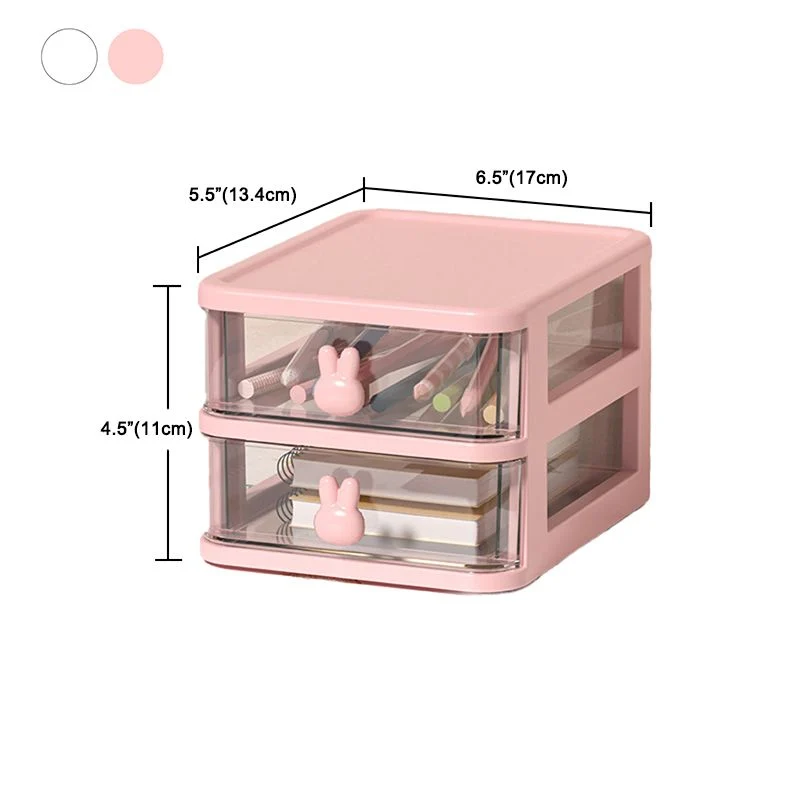 Classeur en plastique moderne Transparent lapin tiroirs classeur vertical Clearhalo