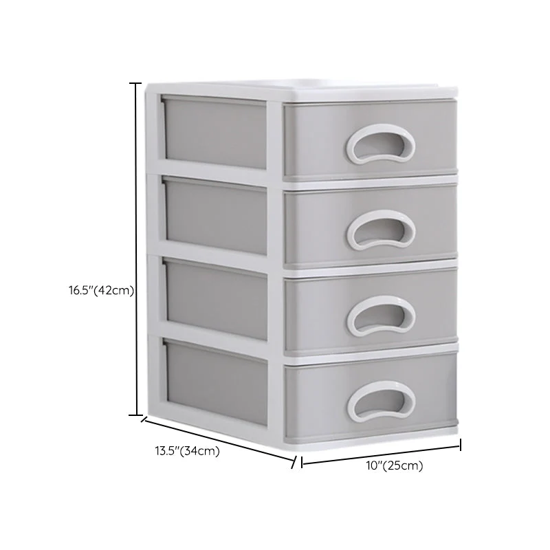 Classeur en plastique vertical contemporain gris avec tiroirs Clearhalo