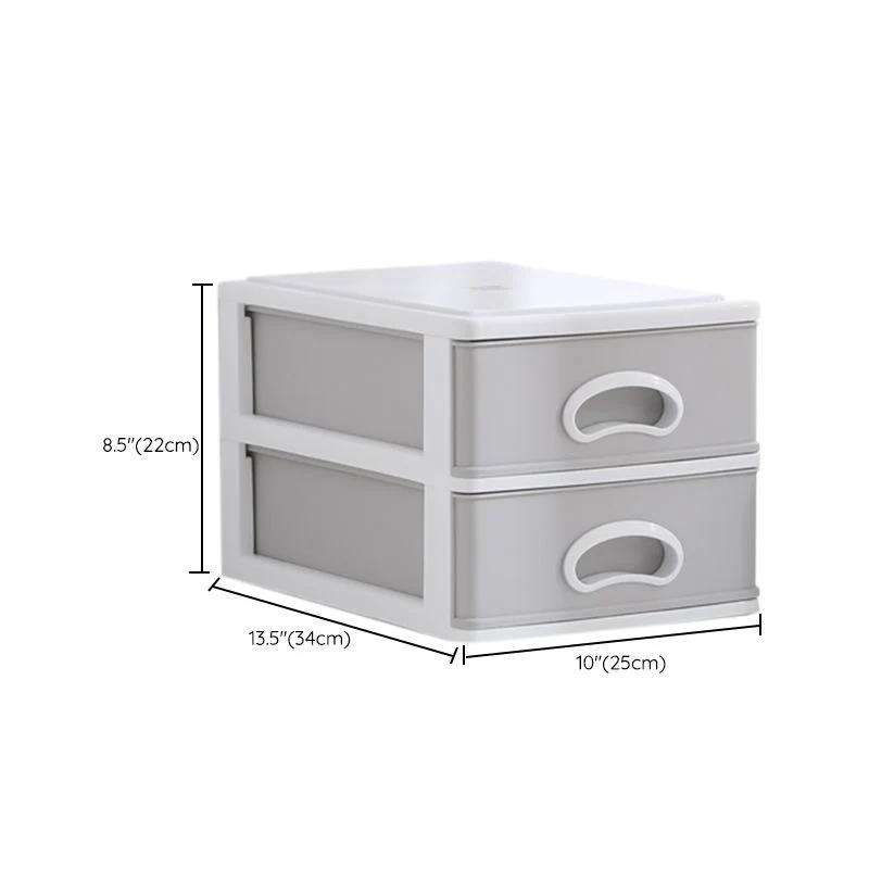 Classeur en plastique vertical contemporain gris avec tiroirs Clearhalo