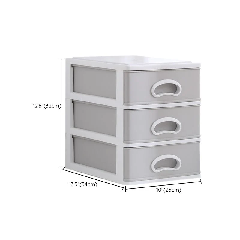 Classeur en plastique vertical contemporain gris avec tiroirs Clearhalo