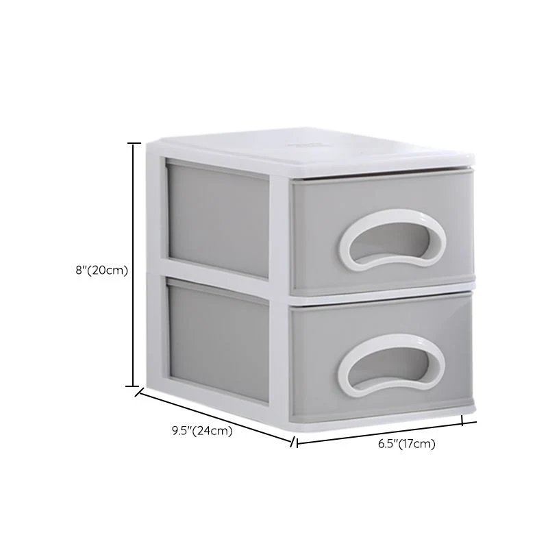 Classeur en plastique vertical contemporain gris avec tiroirs Clearhalo