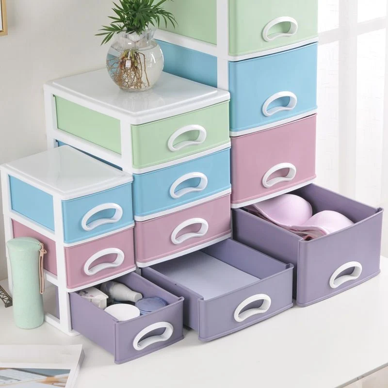 Classeur en plastique vertical de tiroirs de classeur de bloc de couleur Clearhalo