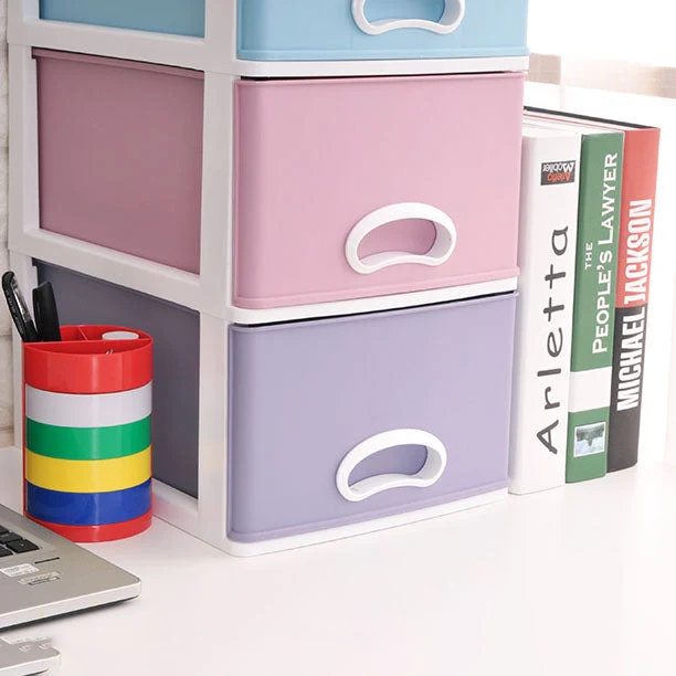 Classeur en plastique vertical de tiroirs de classeur de bloc de couleur Clearhalo