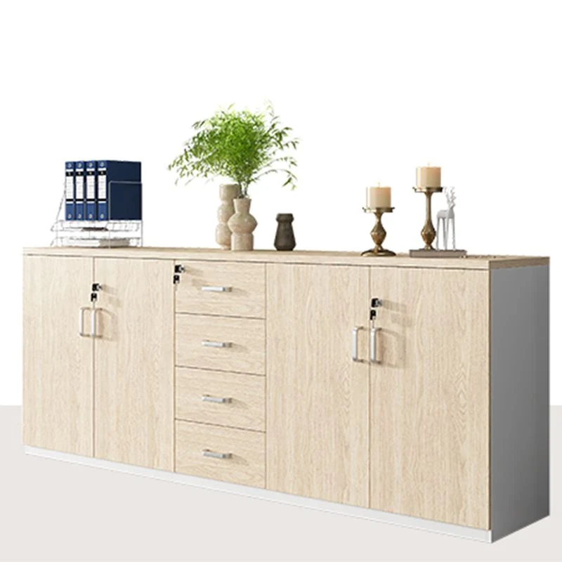 Classeur de rangement nordique, cadre en bois, classeur verrouillable Clearhalo